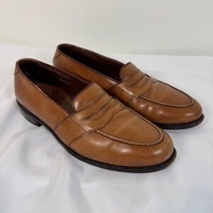 Allen Edmunds Classic Men’s Penny Loafers in Tan Leather 9.5